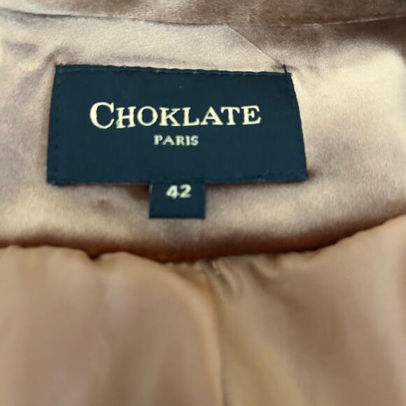 Choklate Paris Blazer Ladies Velvet Double Breasted Bronze SZ42/10 Classic - Picture 7 of 12